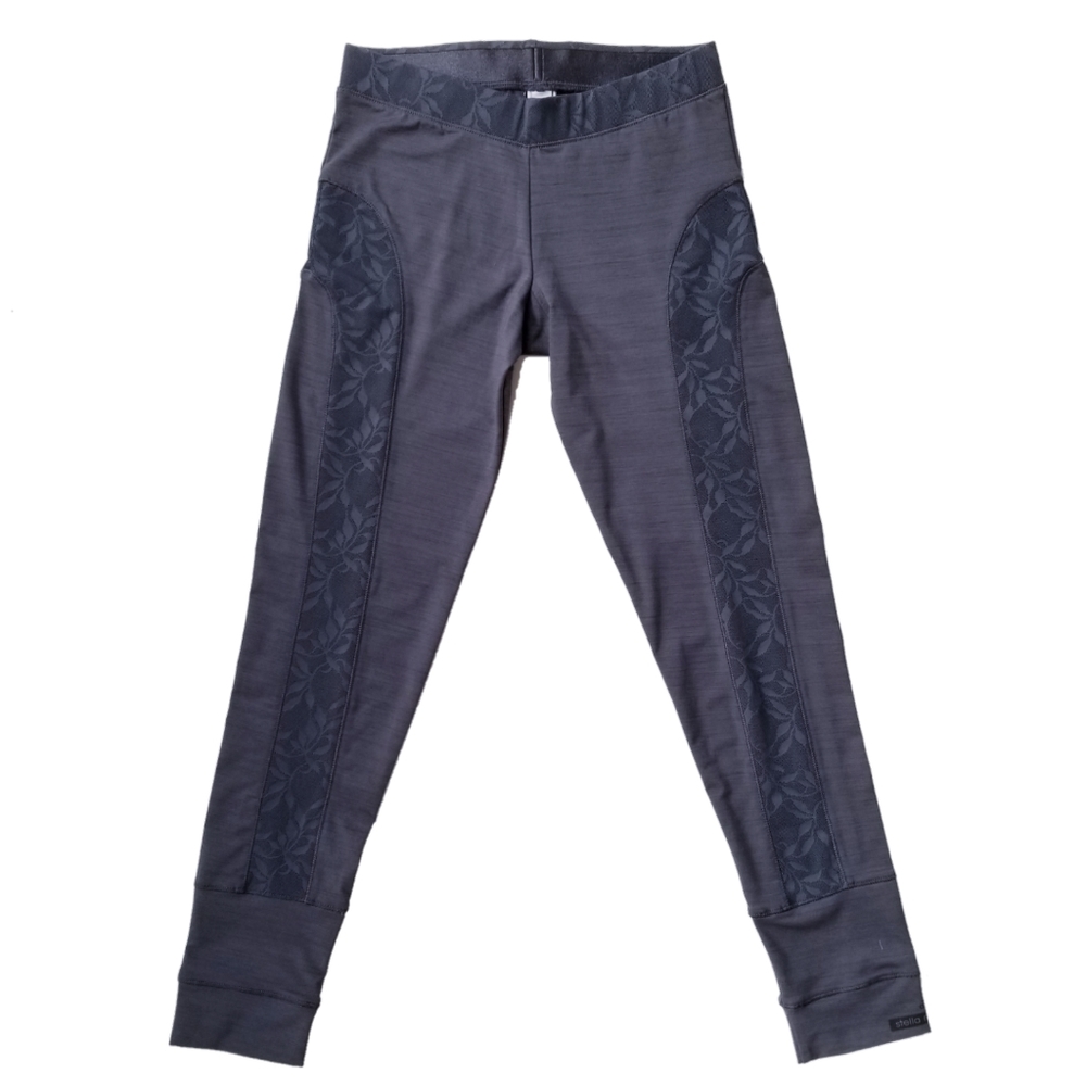 Adidas by Stella McCartney Charcoal Gray Floral-Panel Leggings